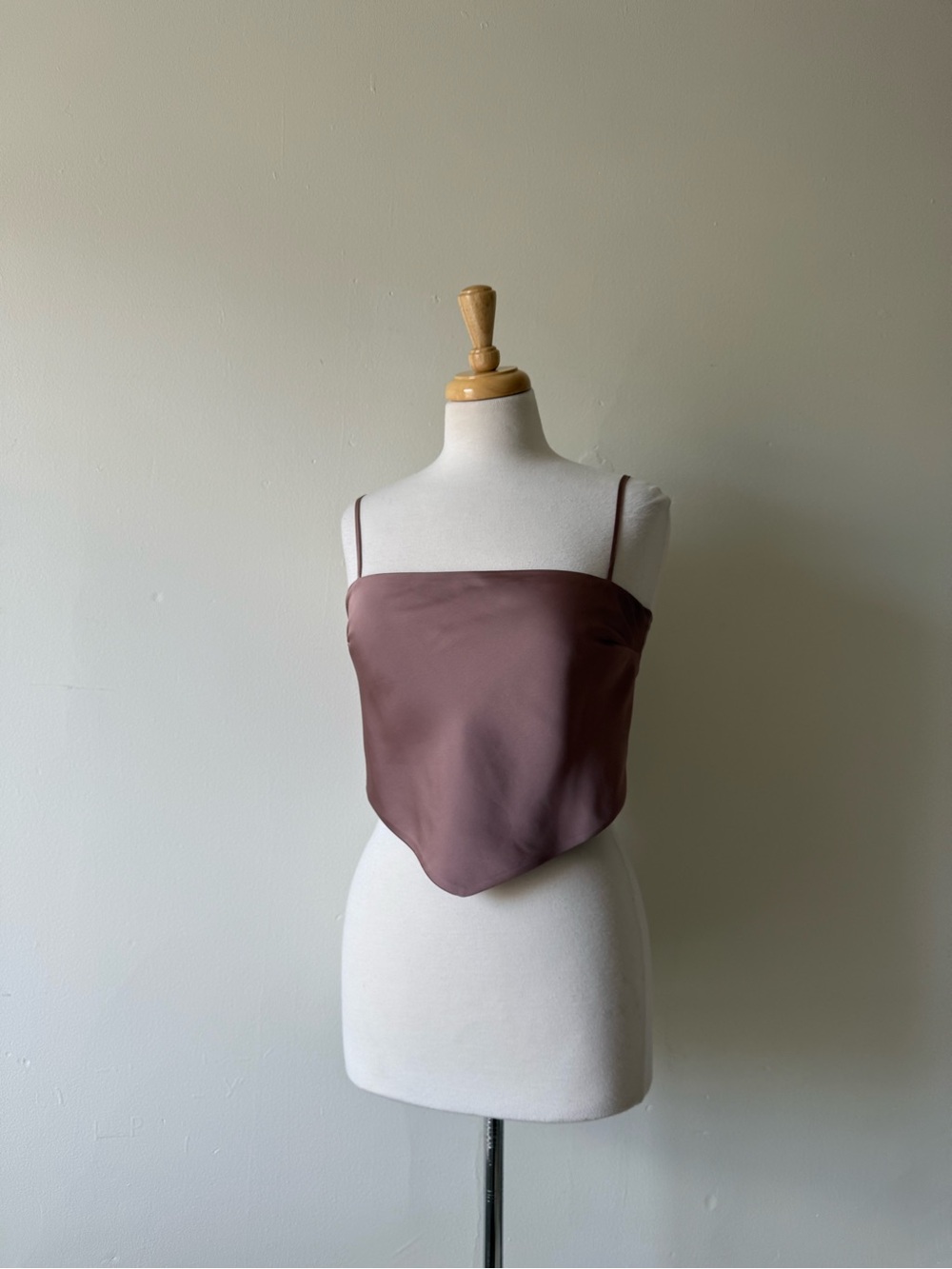 Sunday Best Electra Satin Tie Back Handkerchief Top Mauve Small